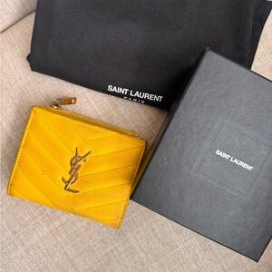 Yves Saint Laurent Yellow Leather Wallet